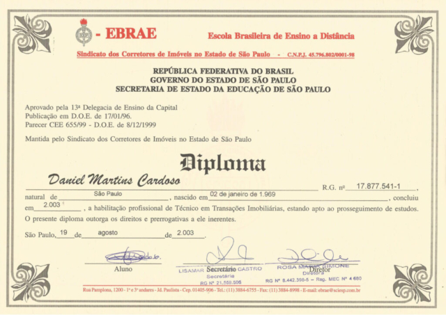 Certificado TTI - EBRAE - SCIESP
